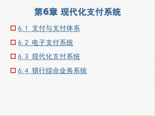第六章  现代化支付系统 《电子金融》 PPT课件