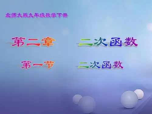 九年级数学下册2.1二次函数课件(新版)北师大版