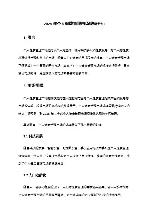 2024年个人健康管理市场规模分析