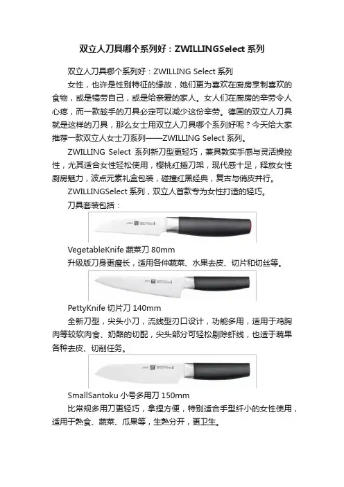 双立人刀具哪个系列好：ZWILLINGSelect系列