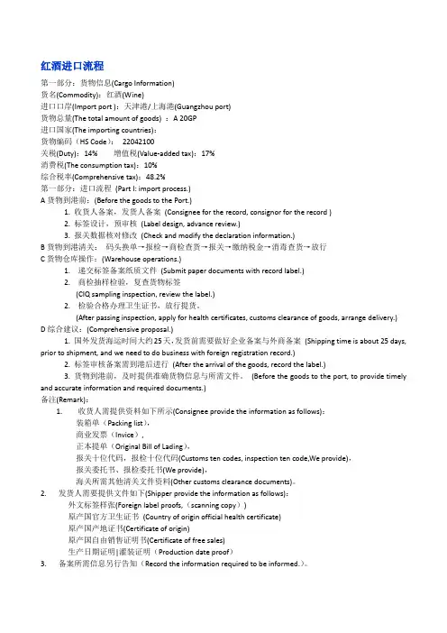 红酒进口流程
