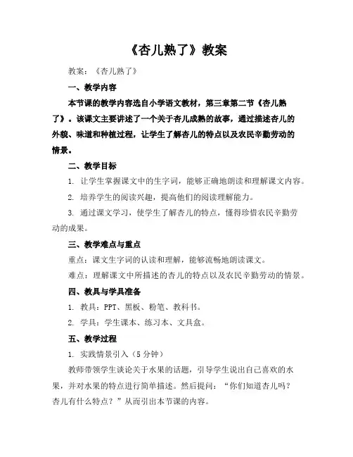 《杏儿熟了》教案
