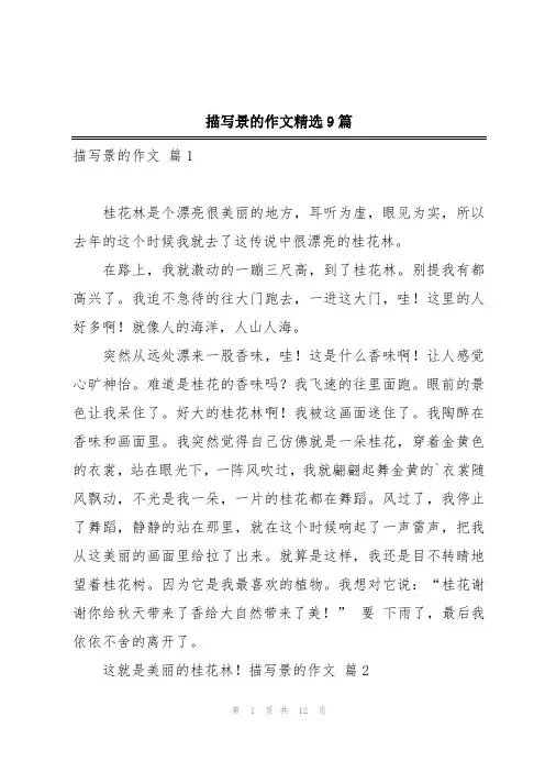 描写景的作文精选9篇