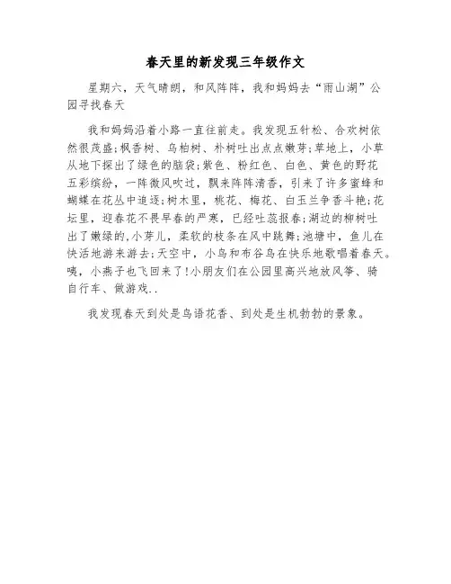 春天里的新发现三年级作文