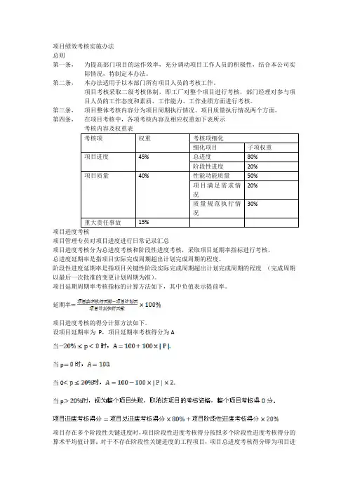 项目进度考核办法
