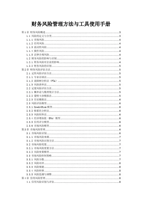 财务风险管理方法与工具使用手册