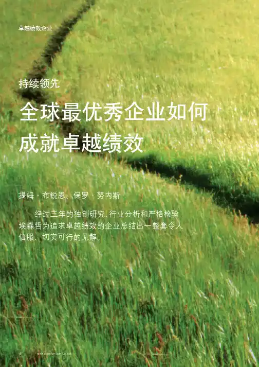 埃森哲-全球领先企业如何成就卓越绩效