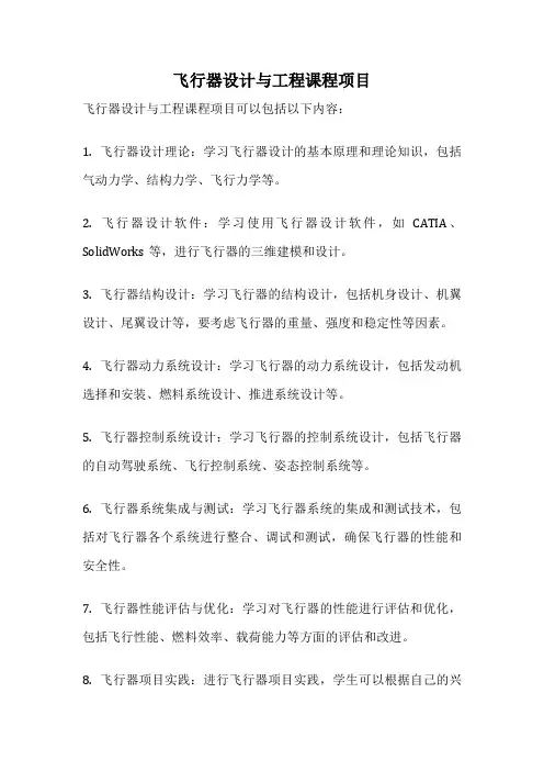 飞行器设计与工程课程项目