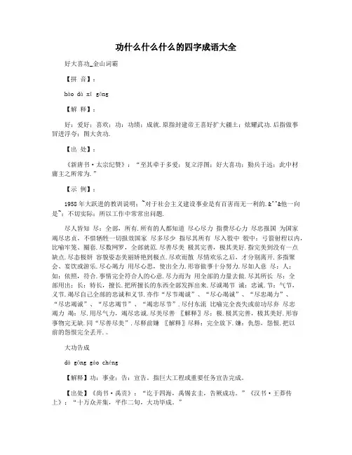 功什么什么什么的四字成语大全