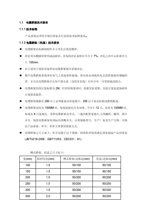 桥架技术要求
