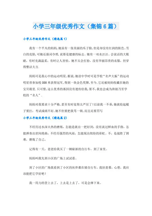 小学三年级优秀作文(集锦6篇)