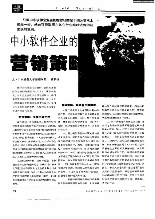 中小软件企业的营销策略