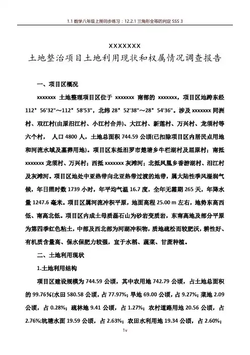 土地清查土地利用现状和权属情况调查报告某