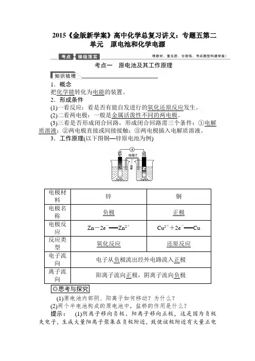 2015届高考化学第一轮专题总复习教案38