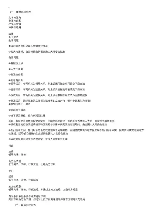 行政行为的效力和无效、撤销、废止