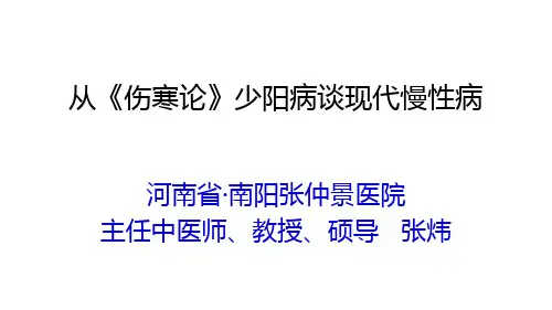 从《伤寒论》少阳病谈现代慢性病