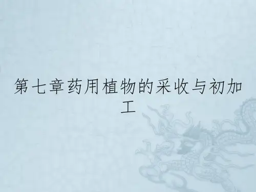 第七章药用植物的采收与初加工