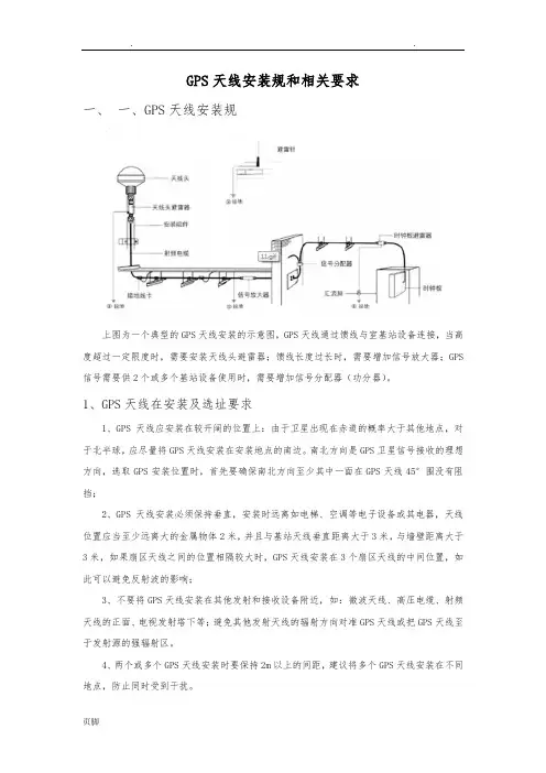 GPS天线安装规范和相关要求内容