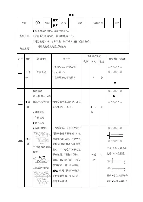 蹲踞式起跑及起跑后加速跑