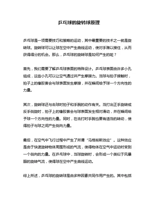 乒乓球的旋转球原理
