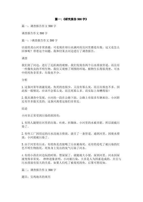 我的研究报告作文500字