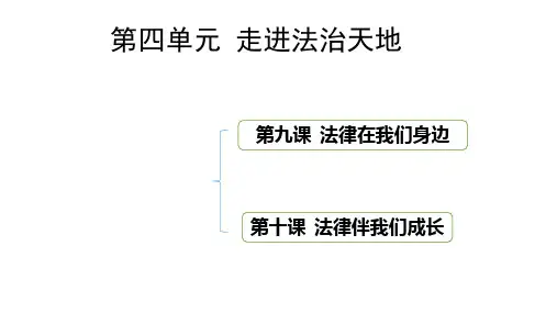 第四单元+走进法治天地+复习课件 部编版道德与法治七年级下册
