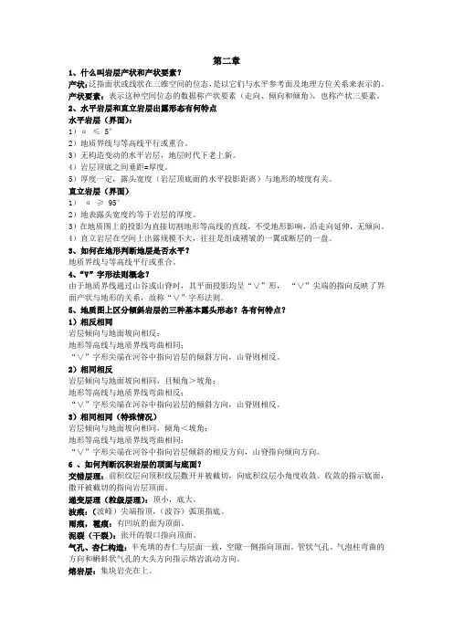 《构造地质学》思考题总结--备考必看