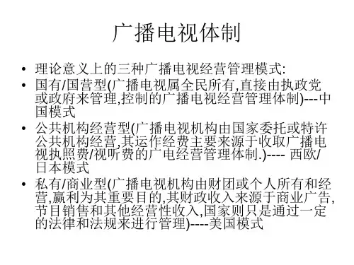 第十 章广播电视组织及制度