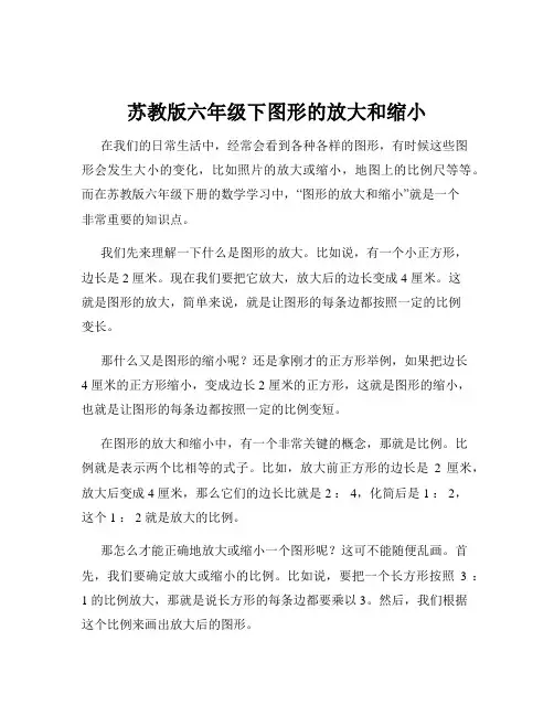 苏教版六年级下图形的放大和缩小