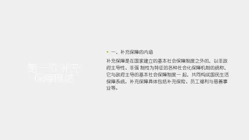 社会保障概论课件第十五章补充保障