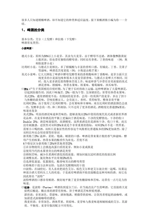 看完之后,你也知道哪种精酿啤酒适合何种温度饮用