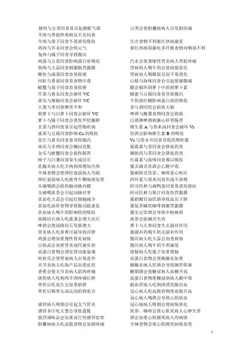 食物相克表