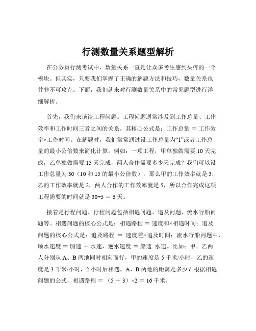 行测数量关系题型解析