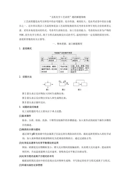 “无机化学工艺流程”题的解题策略
