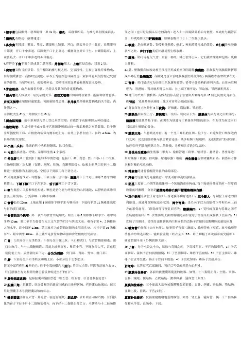 人体形态学名词解释复习
