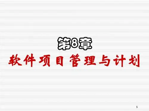 第8章 软件项目管理与计划