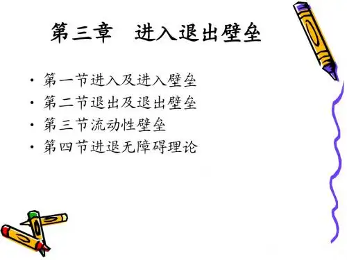 产业组织学&营销第三章 进入退出壁垒
