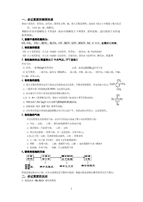 有机物知识点总结_非常全的
