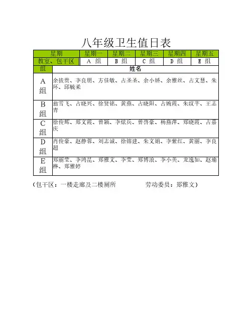 值日表1