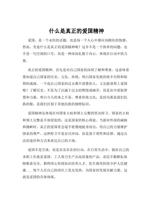 什么是真正的爱国精神