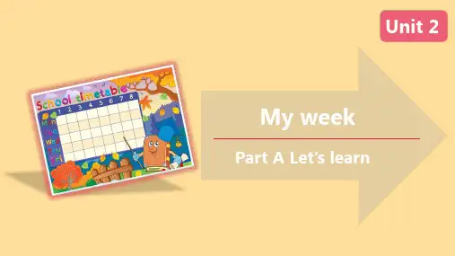 人教版(PEP)五年级上册Unit2MyweekPartALet’slearn课件(共25张)