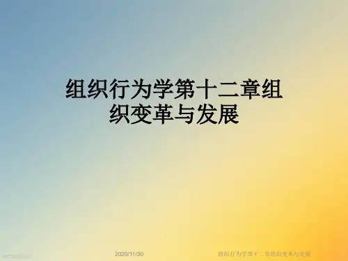 组织行为学第十二章组织变革与发展