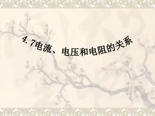 电流、电压和电阻的关系 初中物理