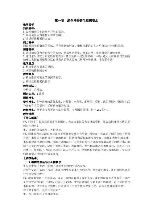 七年级生物绿色植物的生活需要水5