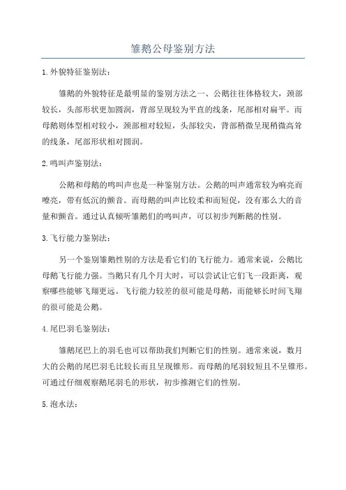 雏鹅公母鉴别方法