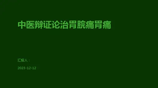 中医辩证论治胃脘痛胃痛