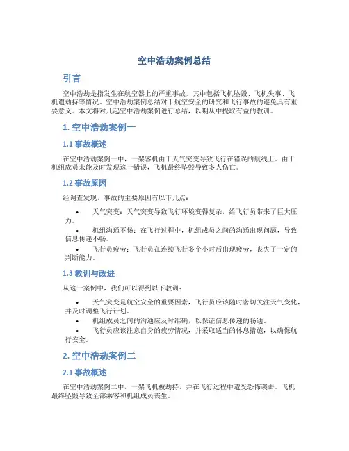 空中浩劫案例总结