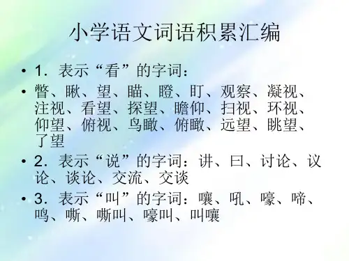 小学语文三年级词语积累-PPT