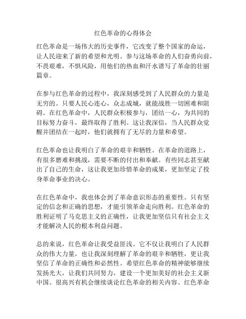 红色革命的心得体会