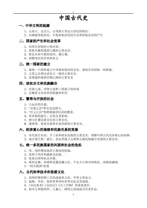 历史复习提纲